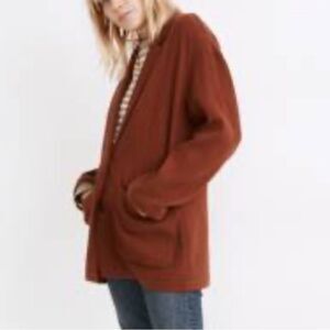 Madewell Brown Diamond Jacquard Shaw Blazer New Size XL